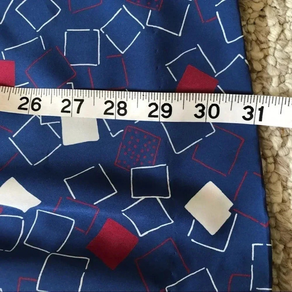 Vintage MCM 𝅺Pendleton blue retro geometric flair skirt size L - Picture 7 of 11